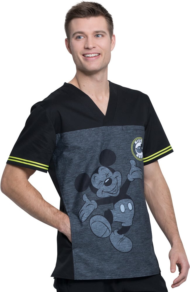 Cherokee Clearance Men's V-Neck Be Yourself Print Scrub Top 3 Cherokee Clearance Men's V-Neck Be Yourself Print Scrub Top