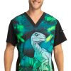 Cherokee Clearance Men's Jungle Nights Print Scrub Top