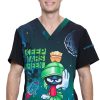 Cherokee Clearance Men's V-Neck Keep Mars Green Print Scrub Top -Silverts-shop 1 ck tf708 printclearanceltm 650