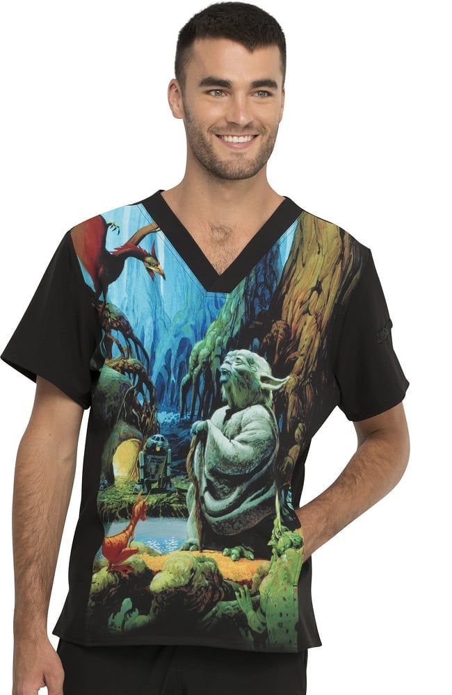 Clearance Men's Jedi Master I Am Print Scrub Top Cherokee Clearance Men's Jedi Master I Am Print Scrub Top -Silverts-shop 1 ck tf708 printclearancesrj 650