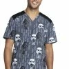Cherokee Clearance Men's Chibi Empire Print Scrub Top