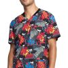 Cherokee Clearance Men's Zap Print Scrub Top 2 Cherokee Clearance Men's Zap Print Scrub Top -Silverts-shop 1 ck tf725 printclearancedkw 650