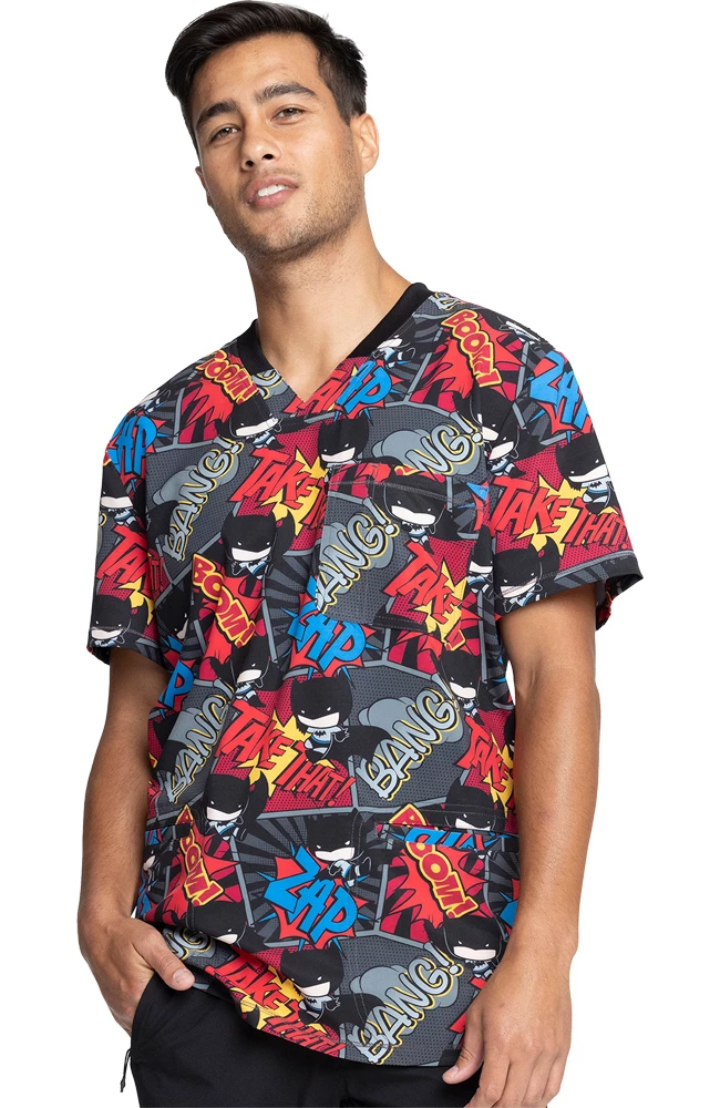 Cherokee Clearance Men's Zap Print Scrub Top