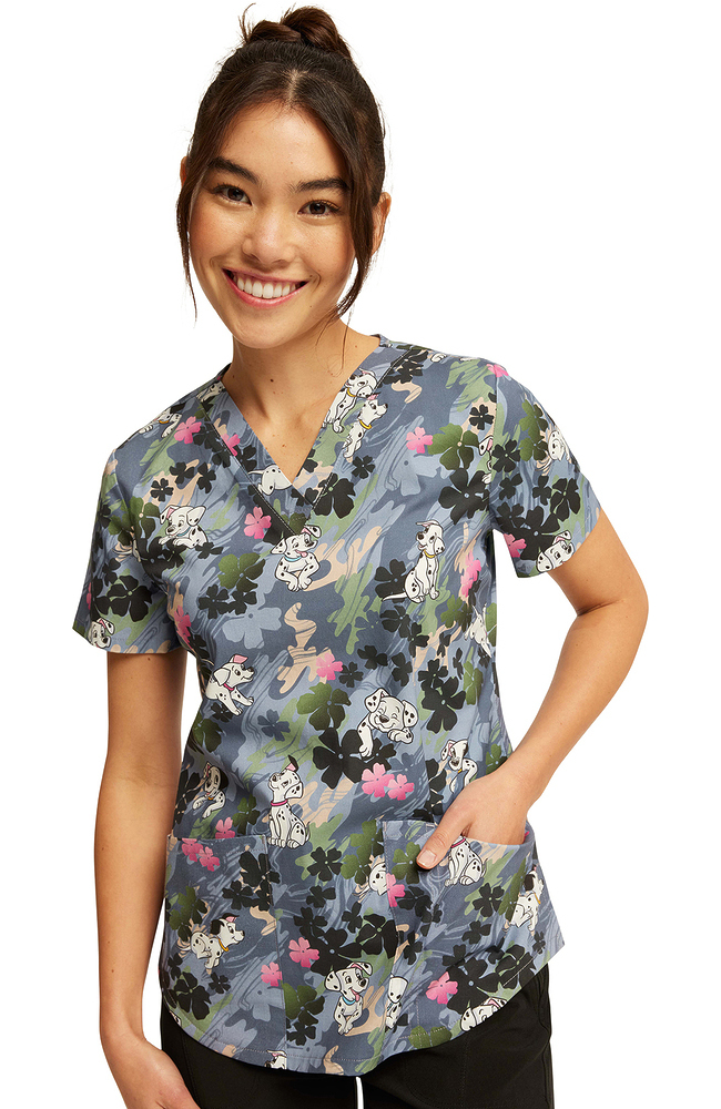 Women's Plain Sight Puppies Print Scrub Top Cherokee Women's Plain Sight Puppies Print Scrub Top -Silverts-shop 1 ck tf736 printdai 650