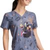Cherokee Women's Hocus Pocus Print Scrub Top -Silverts-shop 1 ck tf736 printhdh 650
