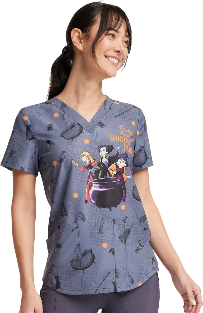 Cherokee Women's Hocus Pocus Print Scrub Top