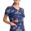 Cherokee Women's Meadow Frolic Print Scrub Top -Silverts-shop 1 ck tf737 printbaw 650