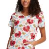 Cherokee Women's Glub Glub Print Scrub Top -Silverts-shop 1 ck tf737 printswg 650