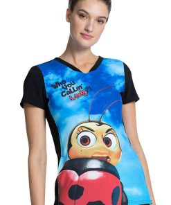 Cherokee Clearance Women's My Name Is Francis Print Scrub Top