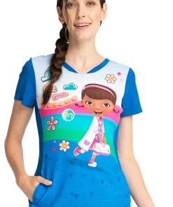 Cherokee Clearance Women's To The Rescue Print Scrub Top