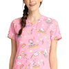 Cherokee Clearance Women's Hello Kitty Sunshine Print Scrub Top
