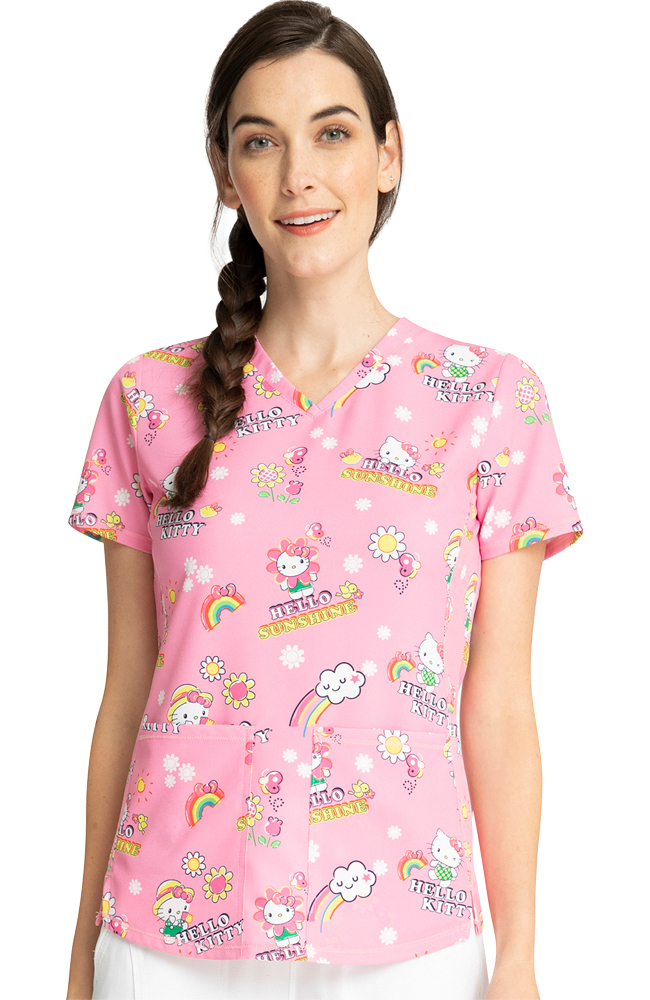 Clearance Women's Hello Kitty Sunshine Print Scrub Top Cherokee Clearance Women's Hello Kitty Sunshine Print Scrub Top -Silverts-shop 1 ck tf770 printclearancehko 650