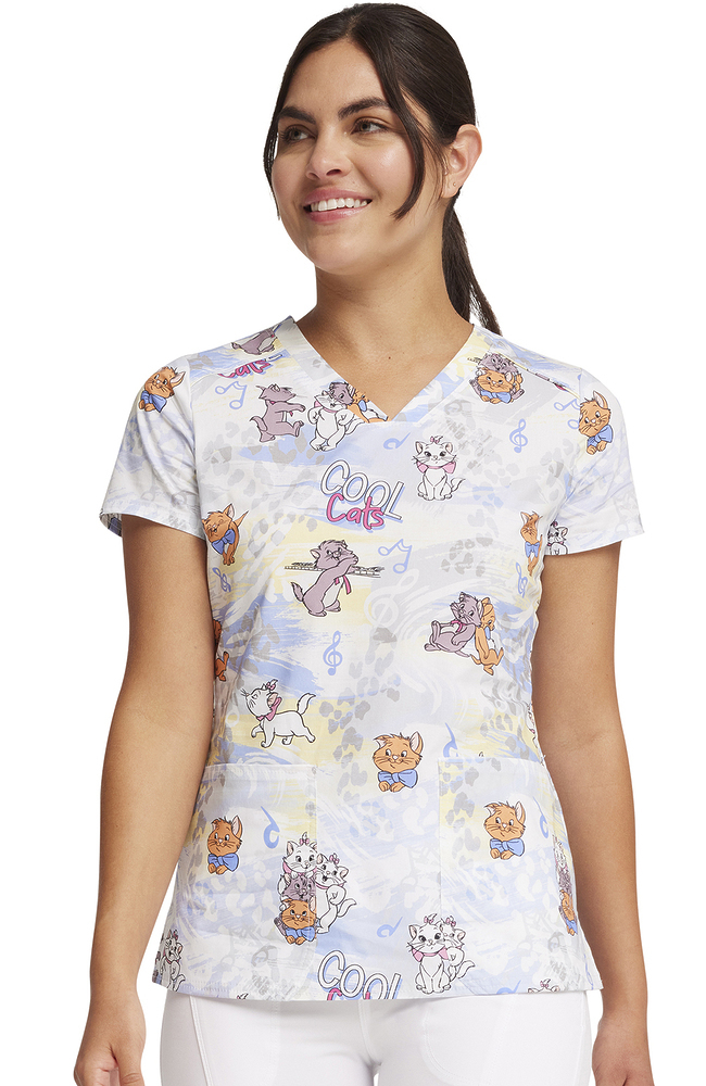 Women's Hip Cats Print Scrub Top Cherokee Women's Hip Cats Print Scrub Top -Silverts-shop 1 ck tf776 printaci 650