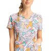 Cherokee Clearance Women's Jungle Pals Print Scrub Top -Silverts-shop 1 ck tf776 printclearancelkg 650