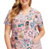 Cherokee Women's Supercute Stickers Print Scrub Top