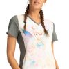 Cherokee Clearance Women's Fairy Wings Print Scrub Top -Silverts-shop 1 ck tf782 printclearancetbf 650