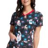 Cherokee Women's Bright Spirits Print Scrub Top -Silverts-shop 1 ck tf784 printrui 650