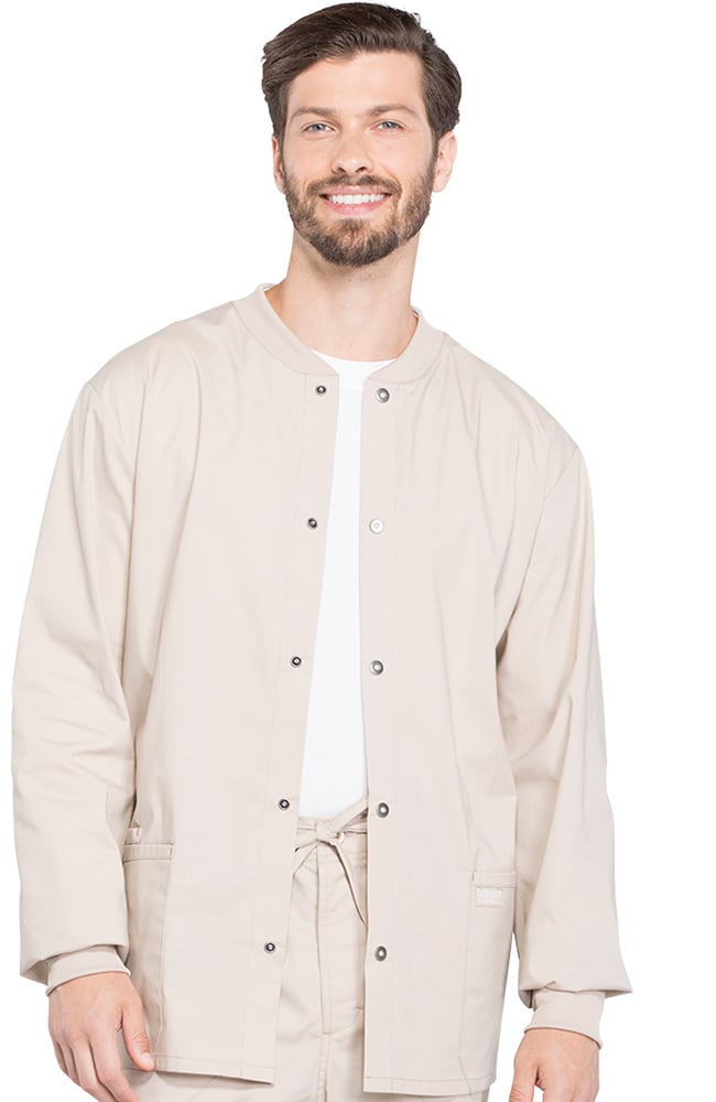 Clearance Men's Snap Front Warm-Up Solid Scrub Jacket Cherokee Workwear Clearance Men's Snap Front Warm-Up Solid Scrub Jacket -Silverts-shop 1 ck ww360 clearance 650