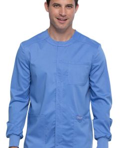 Cherokee Workwear Clearance Men's Snap Front Solid Scrub Jacket
