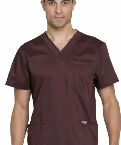Cherokee Workwear Clearance Men's V-Neck Utility Solid Scrub Top