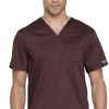 Cherokee Workwear Clearance Men's V-Neck Solid Scrub Top -Silverts-shop 1 ck ww690 clearanceesp 650