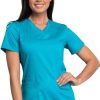 Cherokee Workwear Women's V-Neck Solid Scrub Top -Silverts-shop 1 ck ww770ab 650
