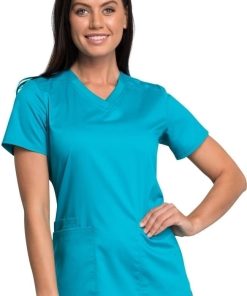 Cherokee Workwear Women's V-Neck Solid Scrub Top