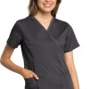 Cherokee Workwear Women's Mock Wrap Solid Scrub Top 2 Cherokee Workwear Women's Mock Wrap Solid Scrub Top -Silverts-shop 1 ck ww775ab 650