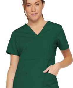 Dickies Clearance Women's Mock Wrap Solid Scrub Top