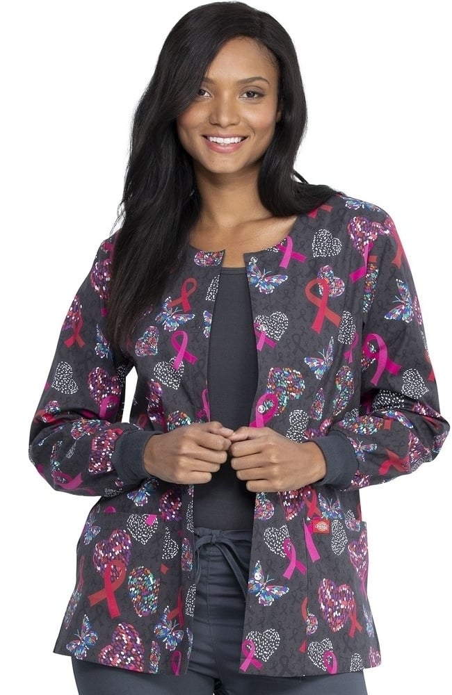 Clearance Women's Snap Front Speck-Tacular Love Print Scrub Jacket Dickies Clearance Women's Snap Front Speck-Tacular Love Print Scrub Jacket -Silverts-shop 1 di dk301 printclearancespk 650