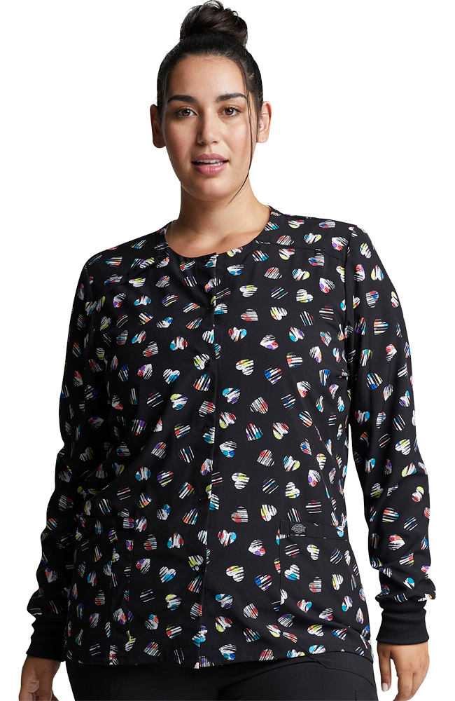 Clearance Women's Love U Dots Print Scrub Jacket Dickies Clearance Women's Love U Dots Print Scrub Jacket -Silverts-shop 1 di dk309 printclearancelvd 650