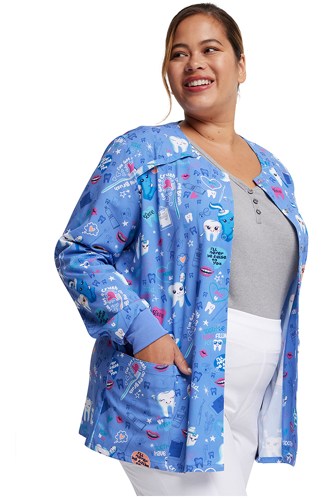 Women's Fillings For You Print Scrub Jacket Dickies Women's Fillings For You Print Scrub Jacket -Silverts-shop 1 di dk309 printfgf 650