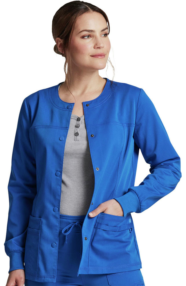 Women's Snap Front Solid Scrub Jacket Dickies Women's Snap Front Solid Scrub Jacket -Silverts-shop 1 di dk380 650
