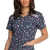 Dickies Clearance Women's Dots So Geo Print Scrub Top -Silverts-shop 1 di dk602 printclearancedts 650