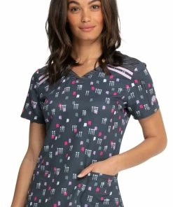 Dickies Clearance Women's Dots So Geo Print Scrub Top
