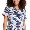 Dickies Clearance Women's Soft Side Camo Print Scrub Top 2 Dickies Clearance Women's Soft Side Camo Print Scrub Top -Silverts-shop 1 di dk602 printclearancessc 650