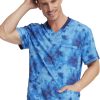 Dickies Men's Tonal Tie Dye Navy Print Scrub Top -Silverts-shop 1 di dk607 printttd 650