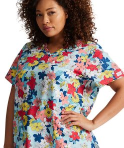 Dickies Women's Blooms So Retro Print Scrub Top