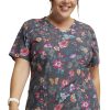 Dickies Women's Butterflies Abloom Print Scrub Top -Silverts-shop 1 di dk616 printbta 650