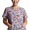 Dickies Clearance Women's Daisy Duty Print Scrub Top -Silverts-shop 1 di dk616 printclearancedat 650