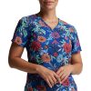 Dickies Clearance Women's Tropic Blooms Print Scrub Top -Silverts-shop 1 di dk616 printclearancetrb 650