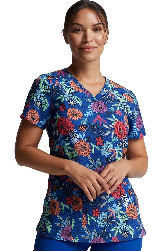 Clearance Women's Tropic Blooms Print Scrub Top Dickies Clearance Women's Tropic Blooms Print Scrub Top -Silverts-shop 1 di dk616 printclearancetrb 650