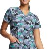 Dickies Women's V-Neck Tough Love Print Scrub Top 2 Dickies Women's V-Neck Tough Love Print Scrub Top -Silverts-shop 1 di dk616 printtgl 650