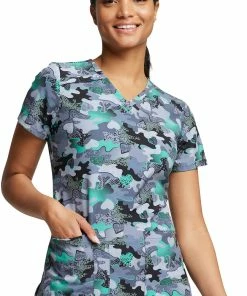 Dickies Women's V-Neck Tough Love Print Scrub Top