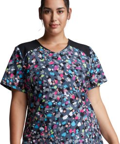 Dickies Clearance Women's Confetti Pop Print Scrub Top