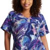 Dickies Women's Digital Waves Print Scrub Top -Silverts-shop 1 di dk623 printdgw 650