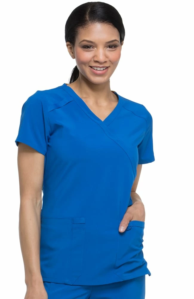 Dickies Women's Mock Wrap Solid Scrub Top
