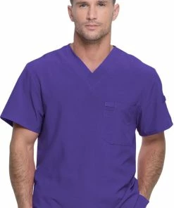 Dickies Clearance Men's V-Neck Solid Scrub Top