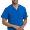 Dickies Clearance Men's V-Neck Utility Solid Scrub Top -Silverts-shop 1 di dk645 clearance 650
