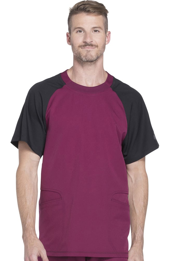 Dickies Clearance Men's Crew Neck Colorblock Raglan Sleeve Solid Scrub Top 3 Dickies Clearance Men's Crew Neck Colorblock Raglan Sleeve Solid Scrub Top